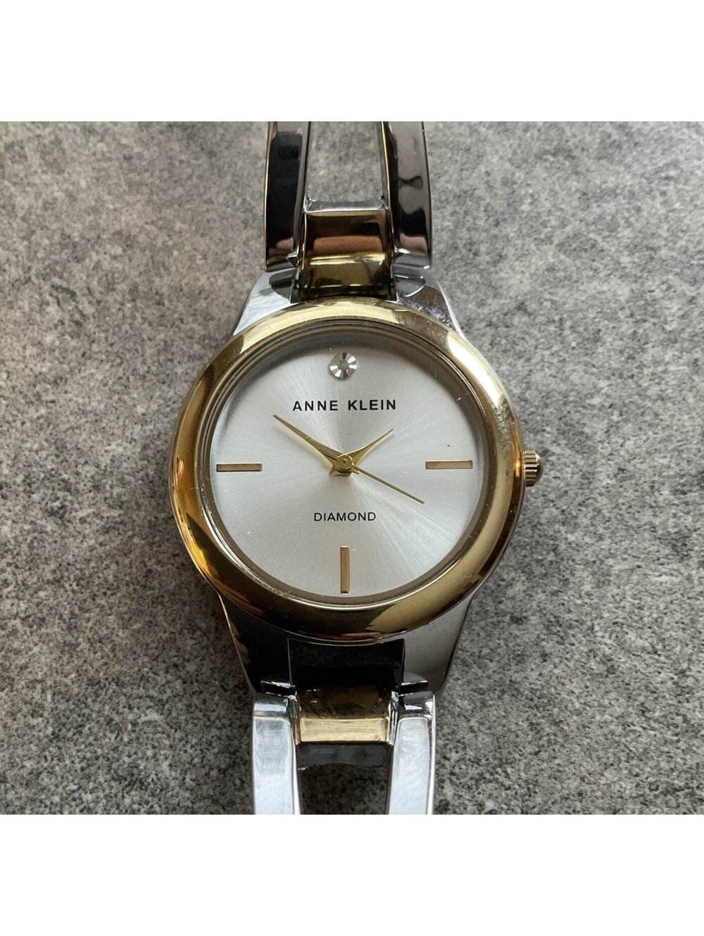 Beautiful Anne Klein Diamond Accent Womens Watch 32mm Two Tone Case A7